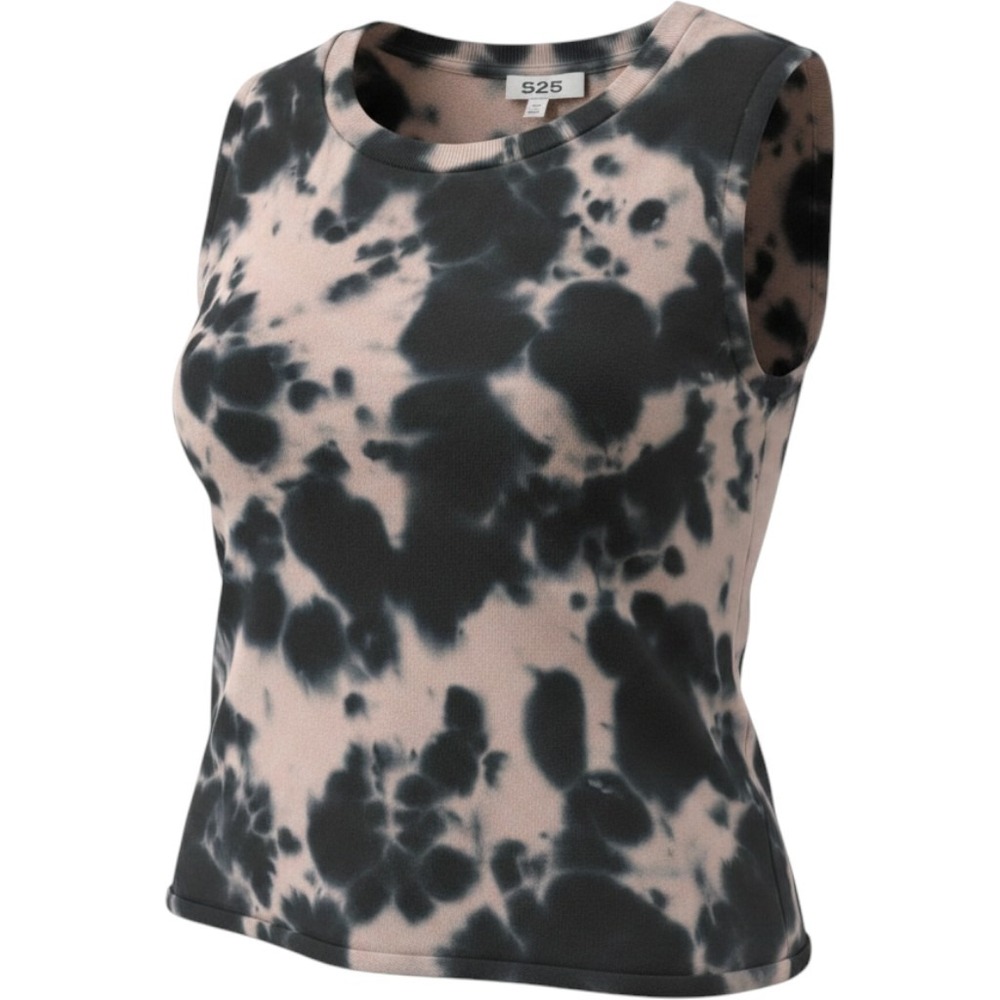NWT 525 America Tie Dye Sleeveless Sweatshirt Pink And Black Size Medium